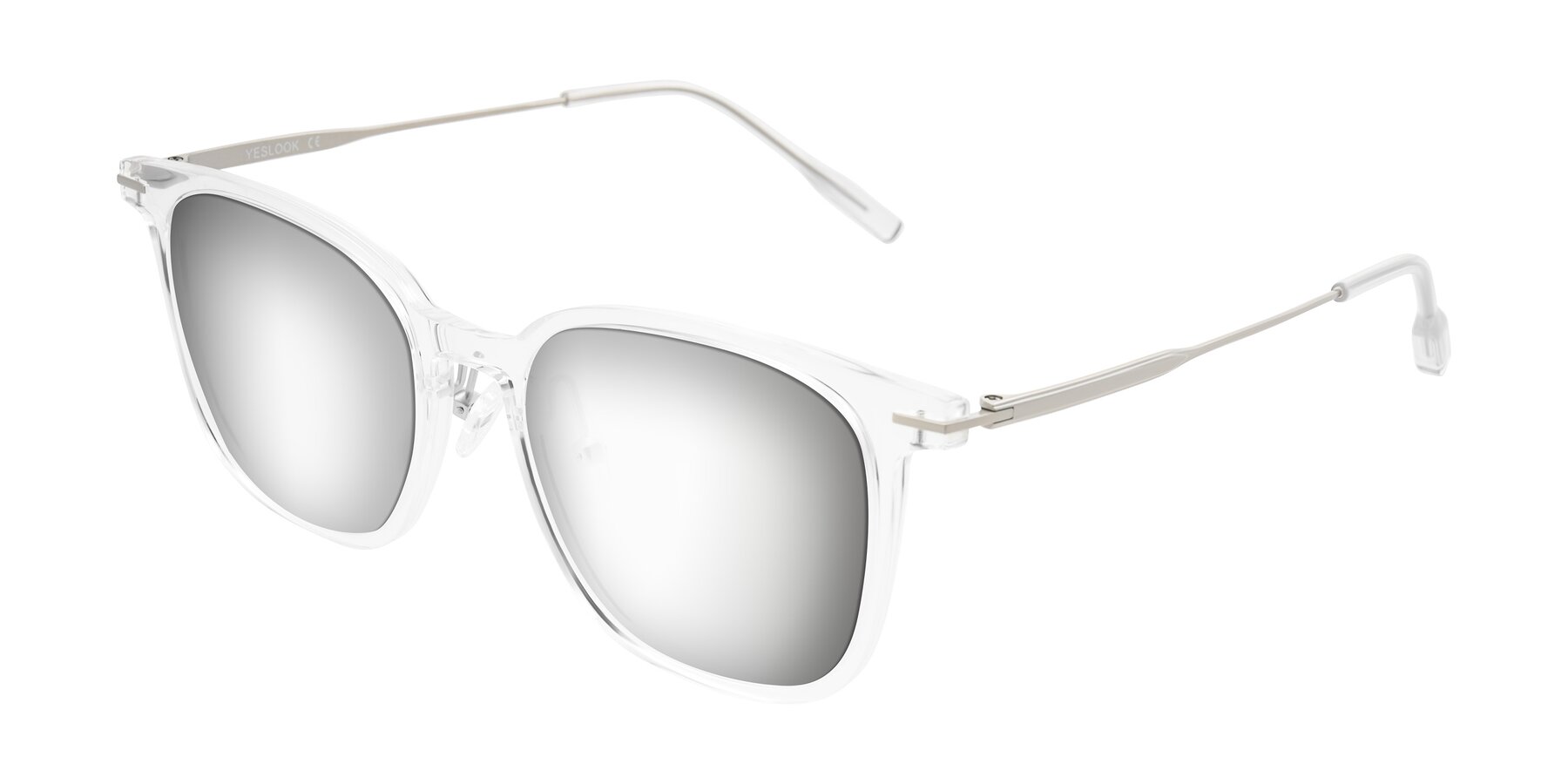 Angle of Oonk in Clear with Silver Mirrored Lenses