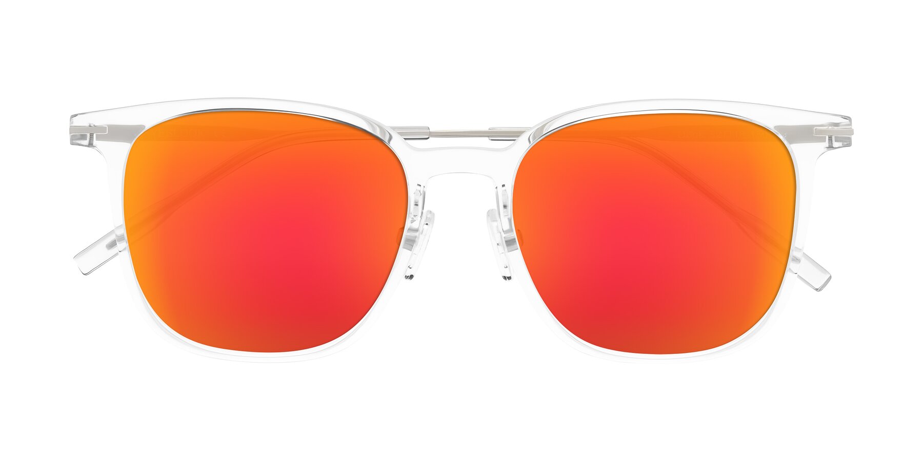 Folded Front of Oonk in Clear with Red Gold Mirrored Lenses