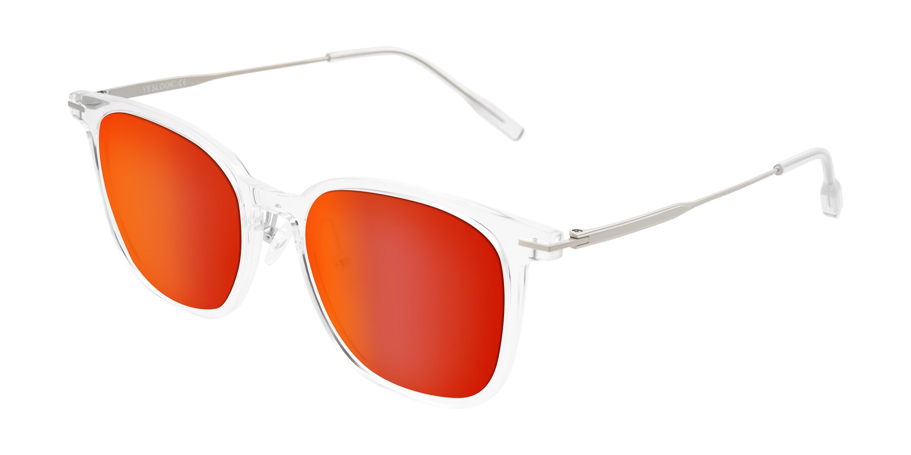 Angle of Oonk in Clear with Red Gold Mirrored Lenses
