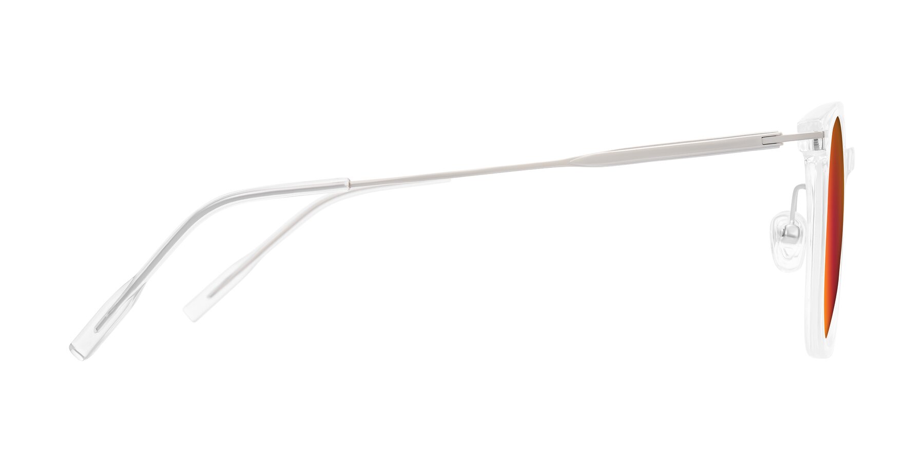 Side of Oonk in Clear with Red Gold Mirrored Lenses