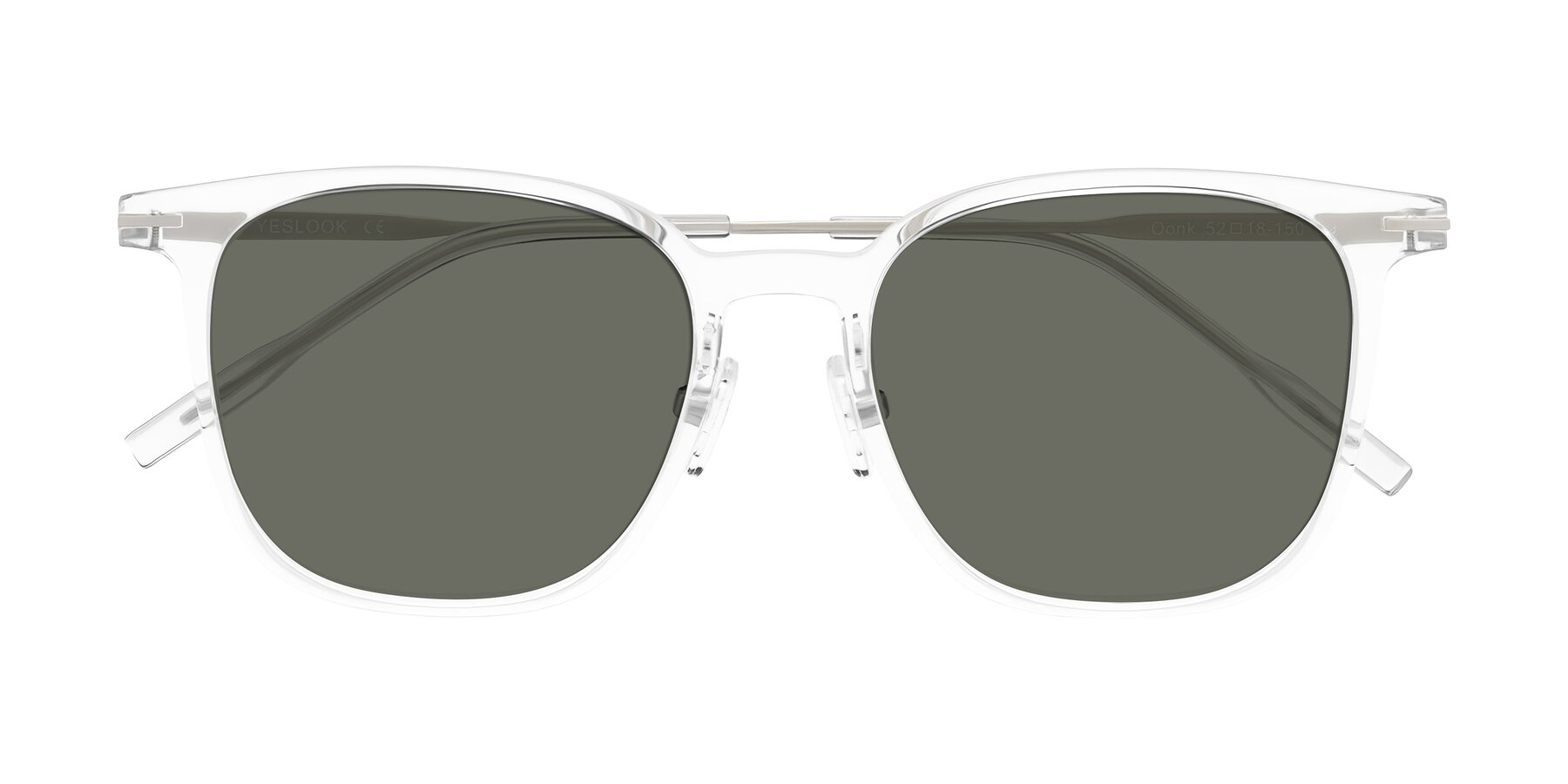 Folded Front of Oonk in Clear with Gray Polarized Lenses