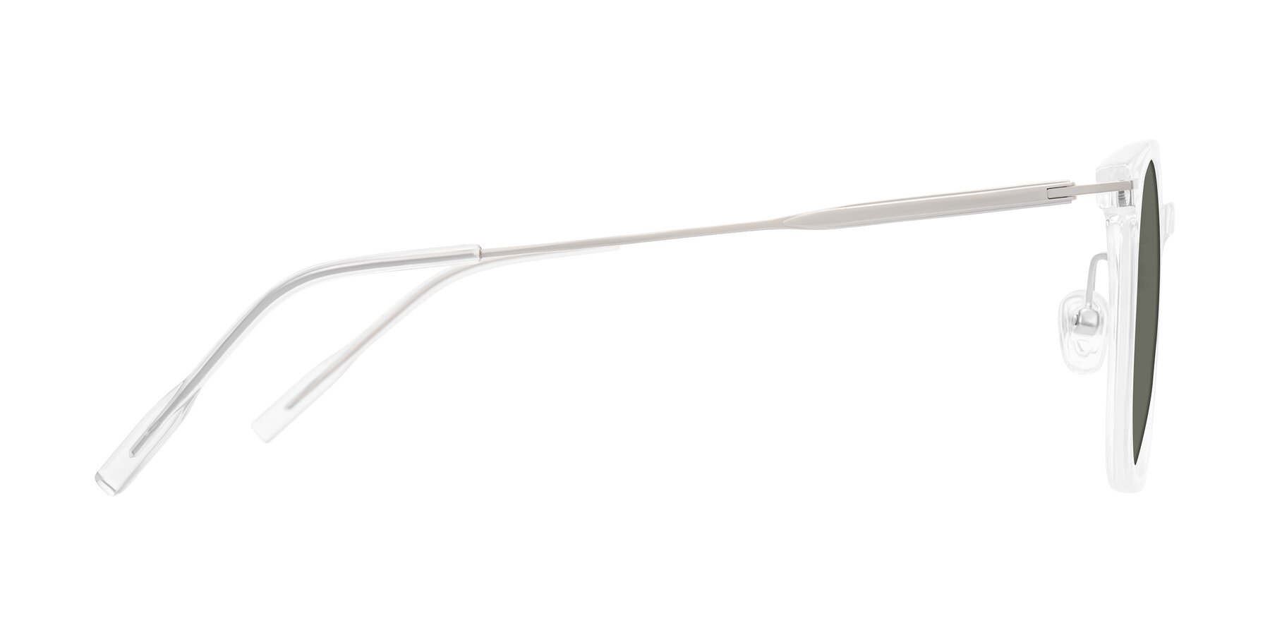 Side of Oonk in Clear with Gray Polarized Lenses