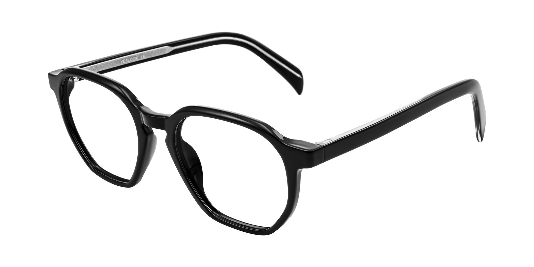 Angle of McKown in Black with Clear Blue Light Blocking Lenses