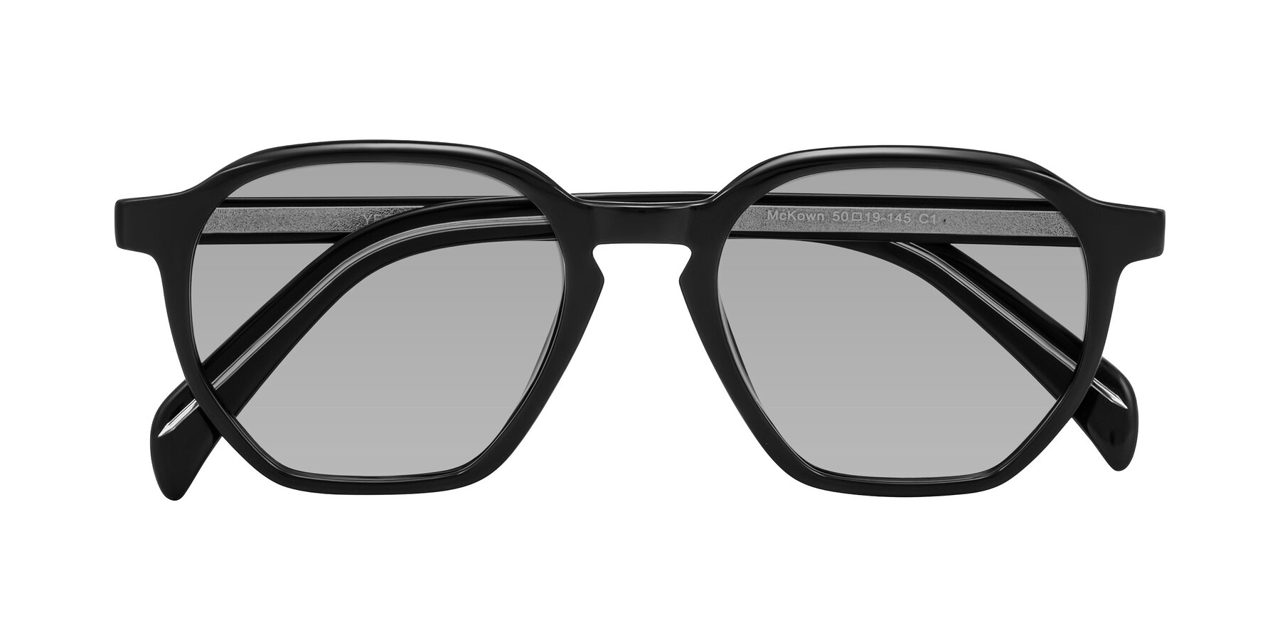 Folded Front of McKown in Black with Light Gray Tinted Lenses