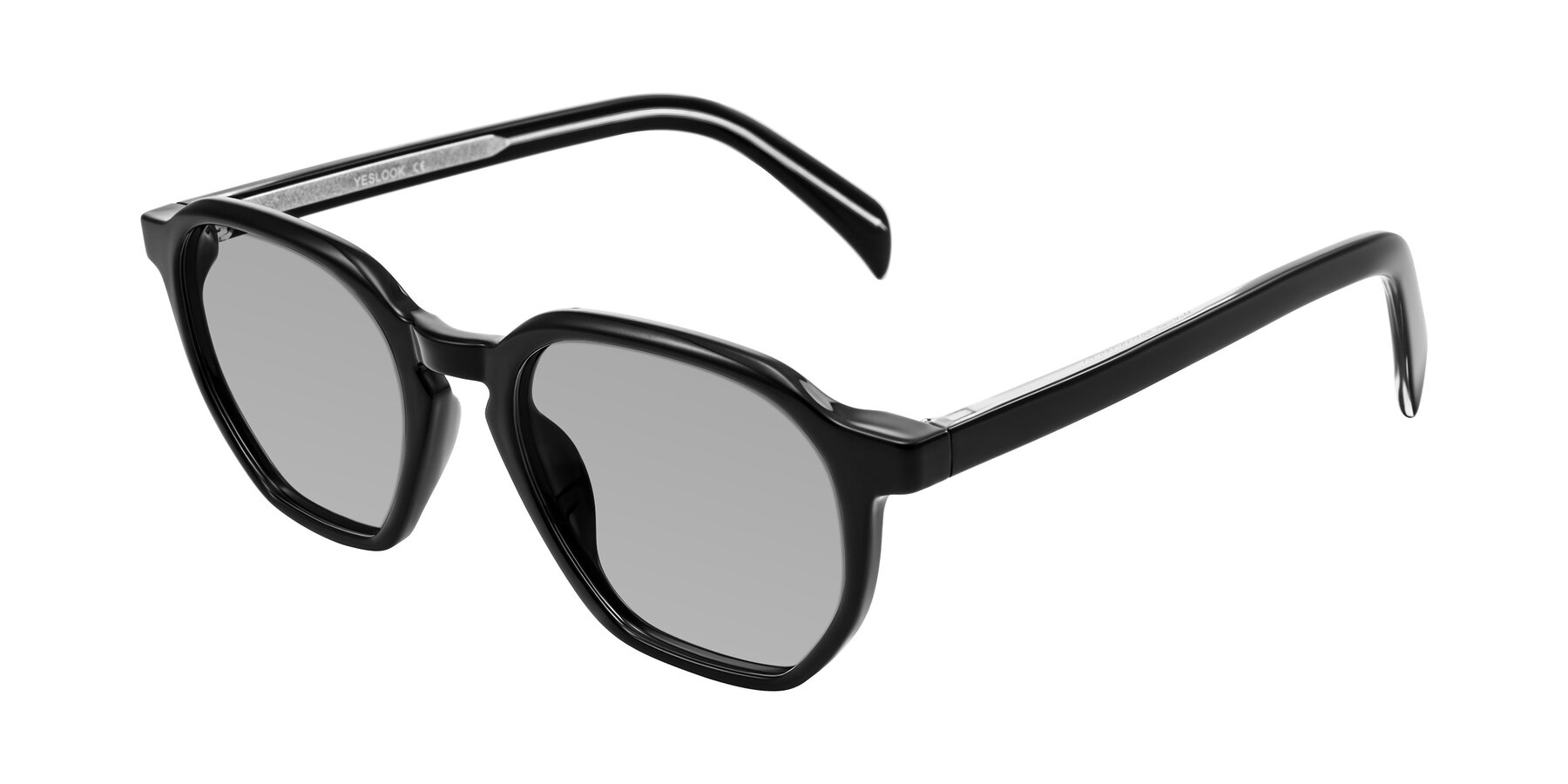 Angle of McKown in Black with Light Gray Tinted Lenses