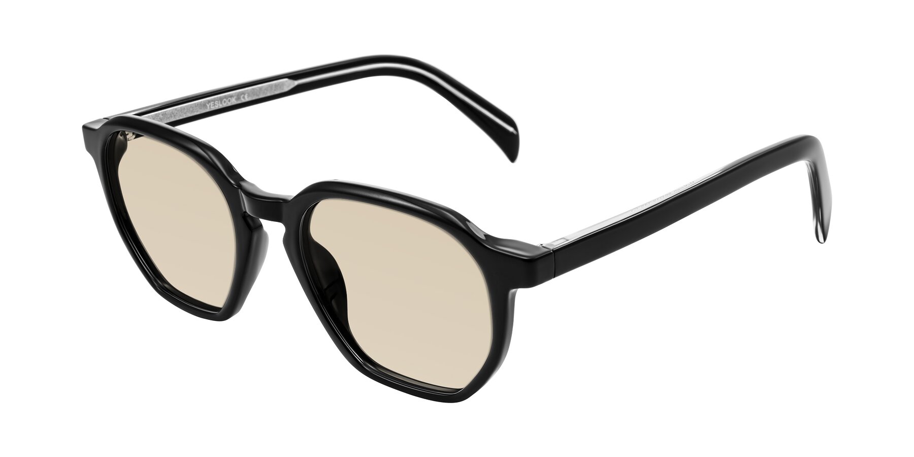 Angle of McKown in Black with Light Brown Tinted Lenses