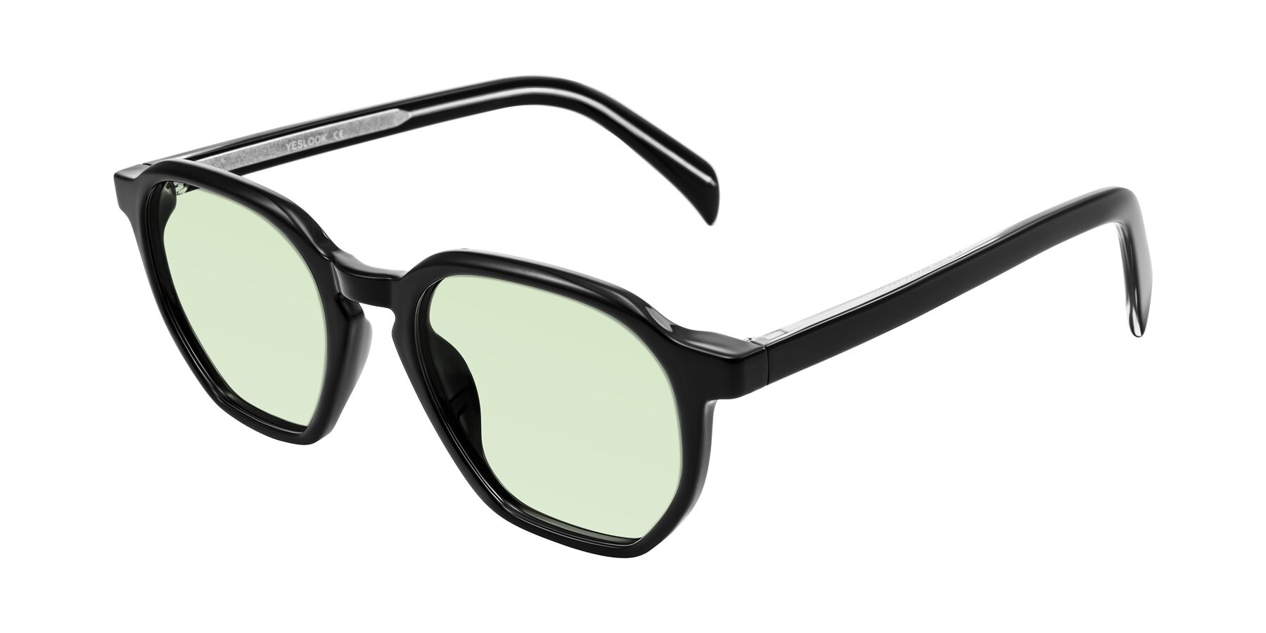 Angle of McKown in Black with Light Green Tinted Lenses