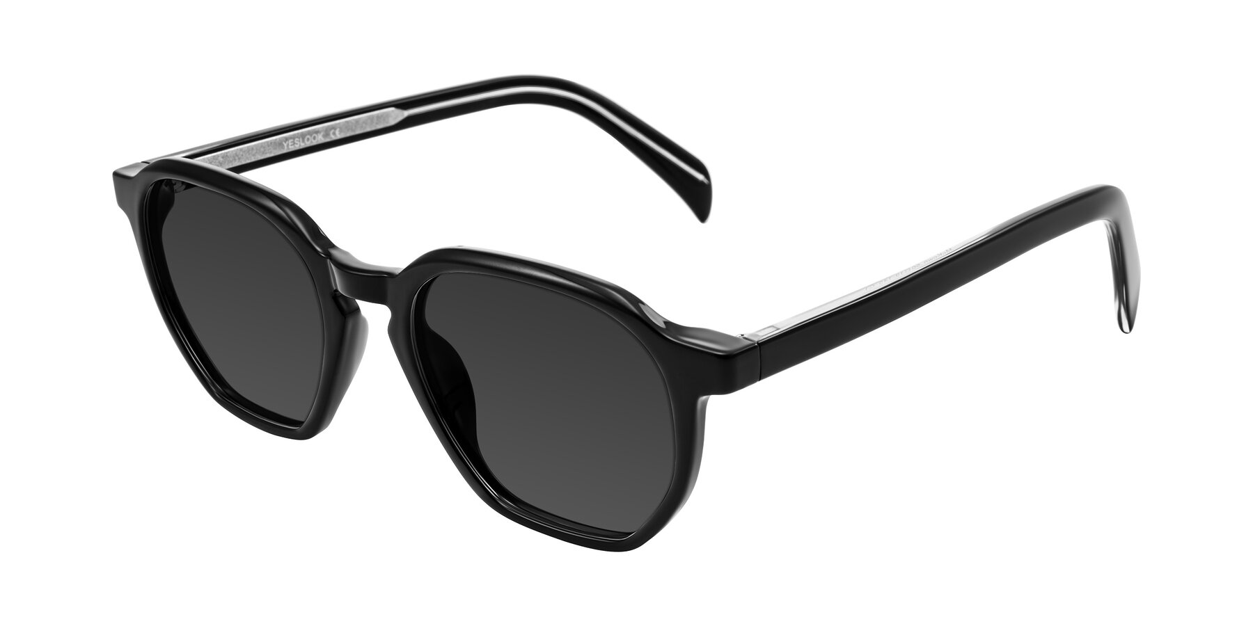 Angle of McKown in Black with Gray Tinted Lenses