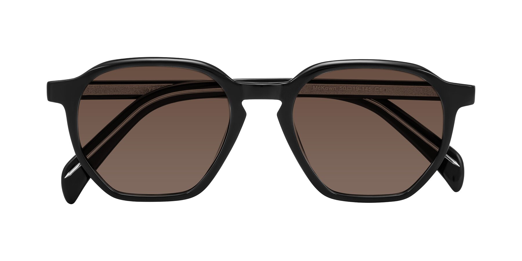 Folded Front of McKown in Black with Brown Tinted Lenses