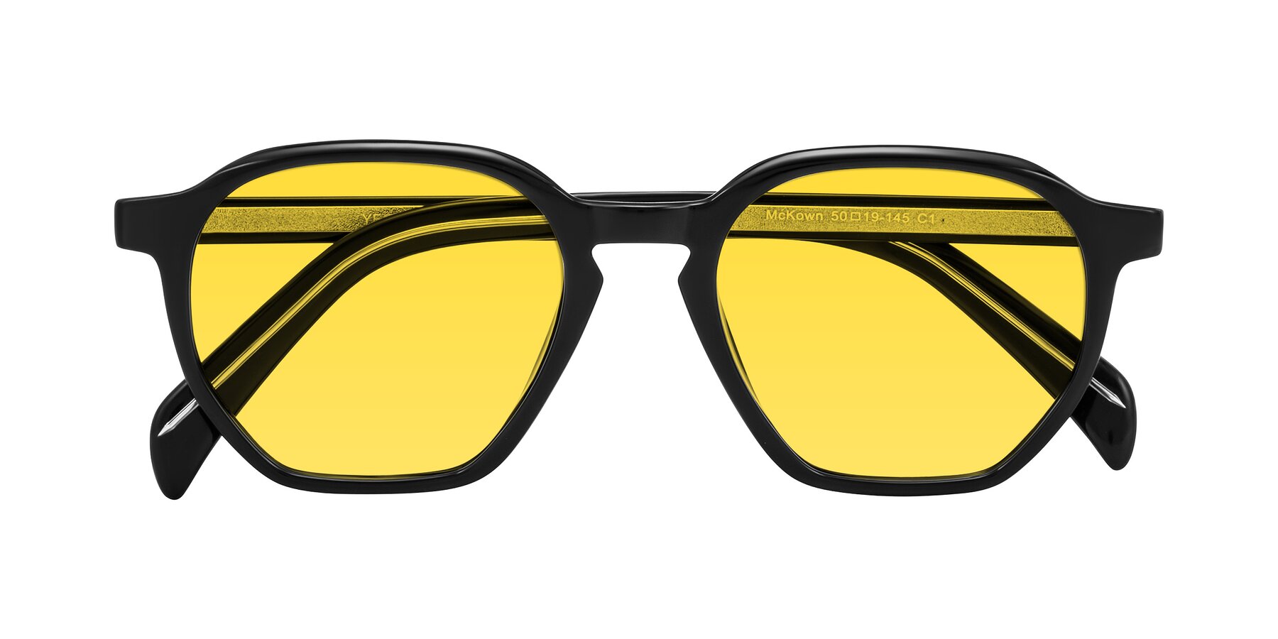 Folded Front of McKown in Black with Yellow Tinted Lenses