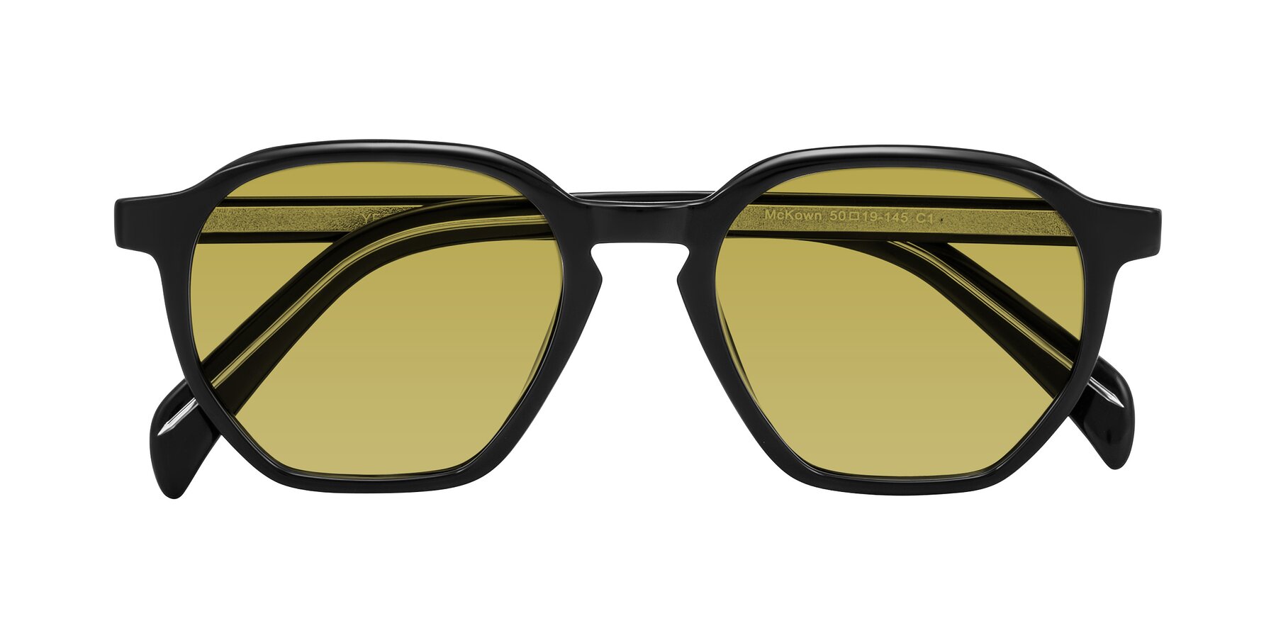 Folded Front of McKown in Black with Champagne Tinted Lenses