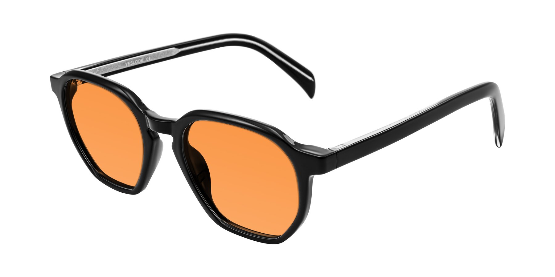 Angle of McKown in Black with Orange Tinted Lenses