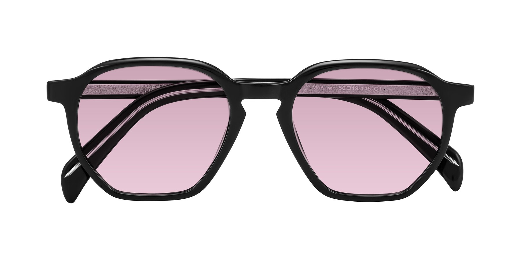 Folded Front of McKown in Black with Light Wine Tinted Lenses