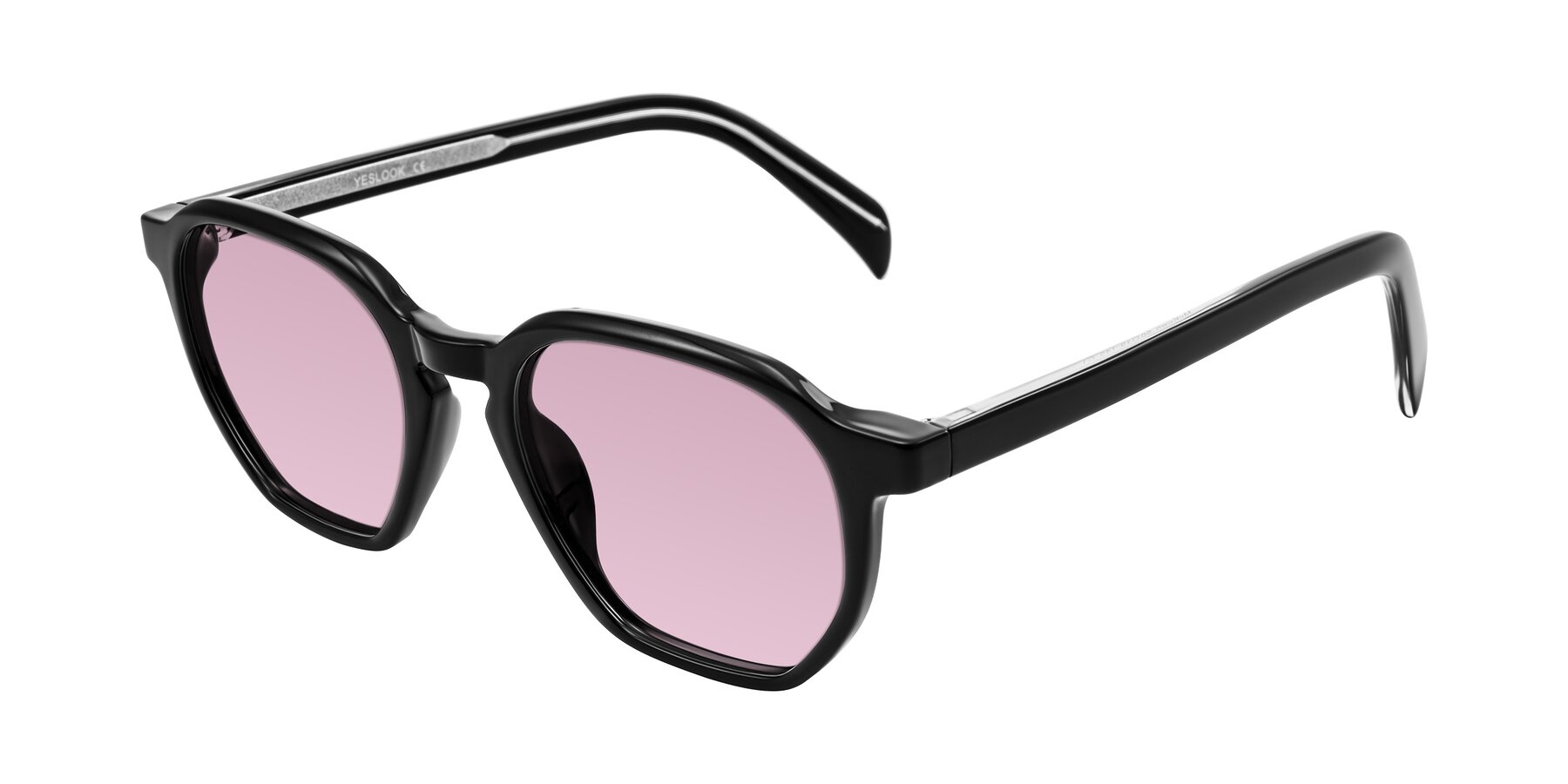 Angle of McKown in Black with Light Wine Tinted Lenses