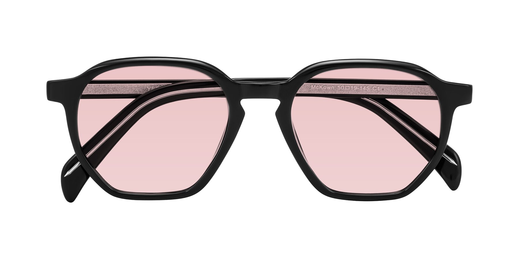 Folded Front of McKown in Black with Light Garnet Tinted Lenses