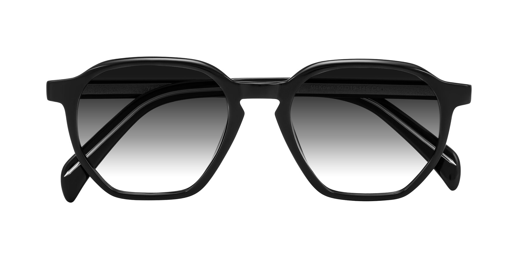 Folded Front of McKown in Black with Gray Gradient Lenses