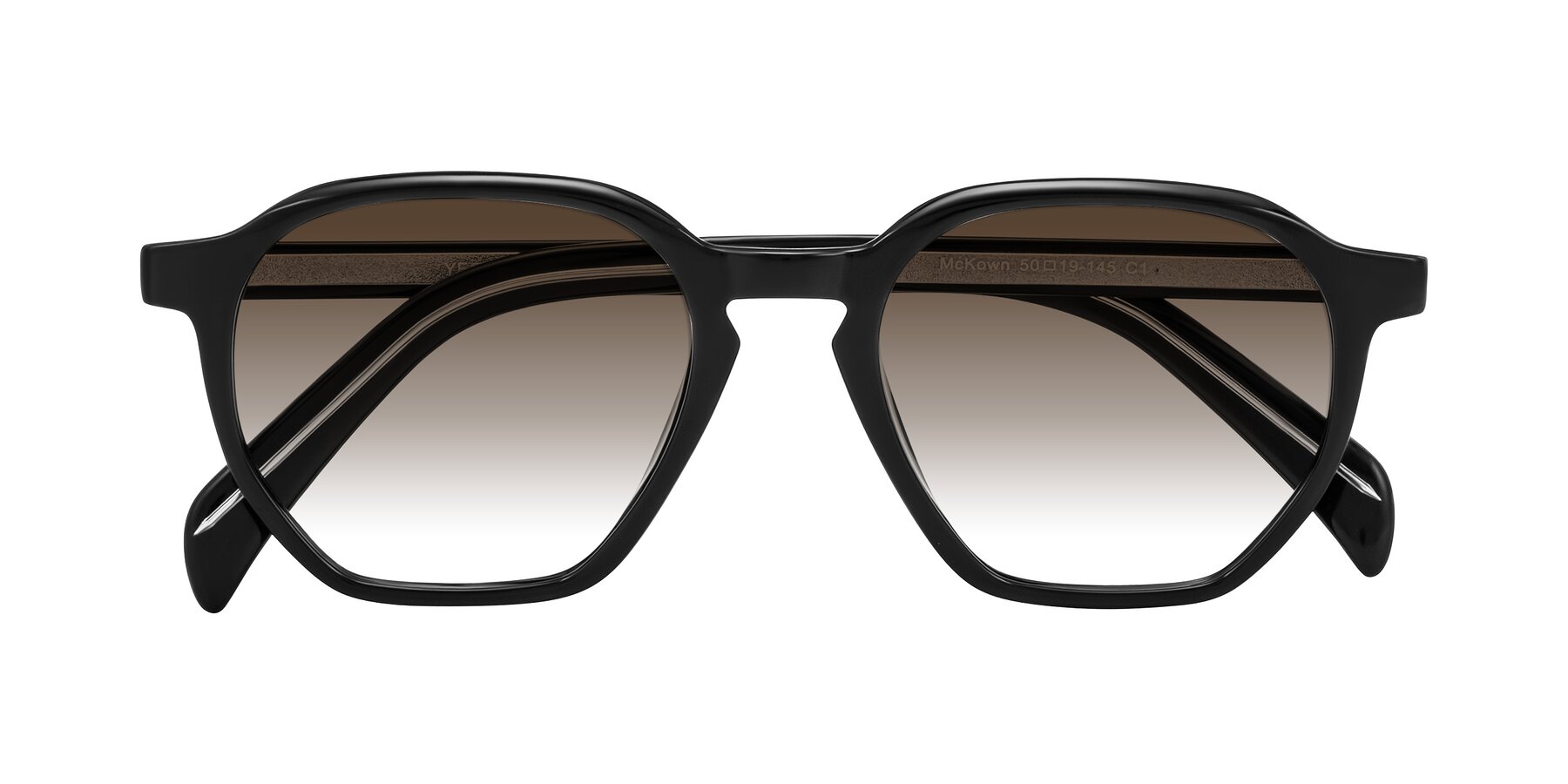 Folded Front of McKown in Black with Brown Gradient Lenses