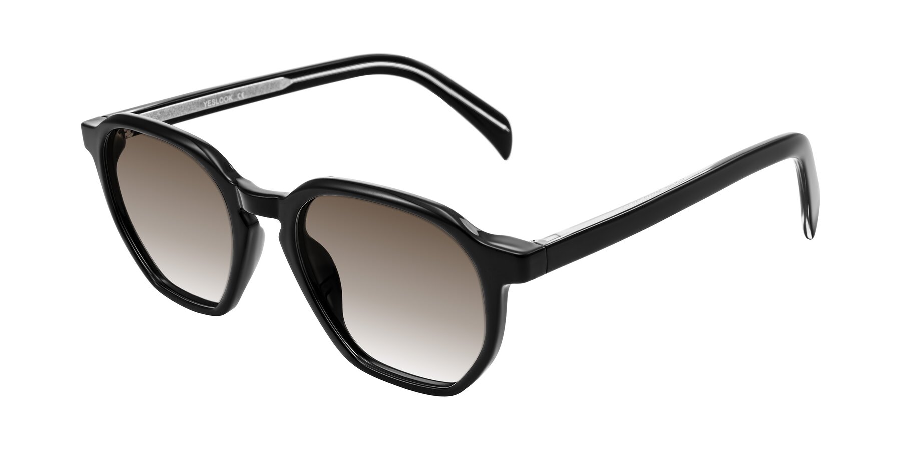 Angle of McKown in Black with Brown Gradient Lenses
