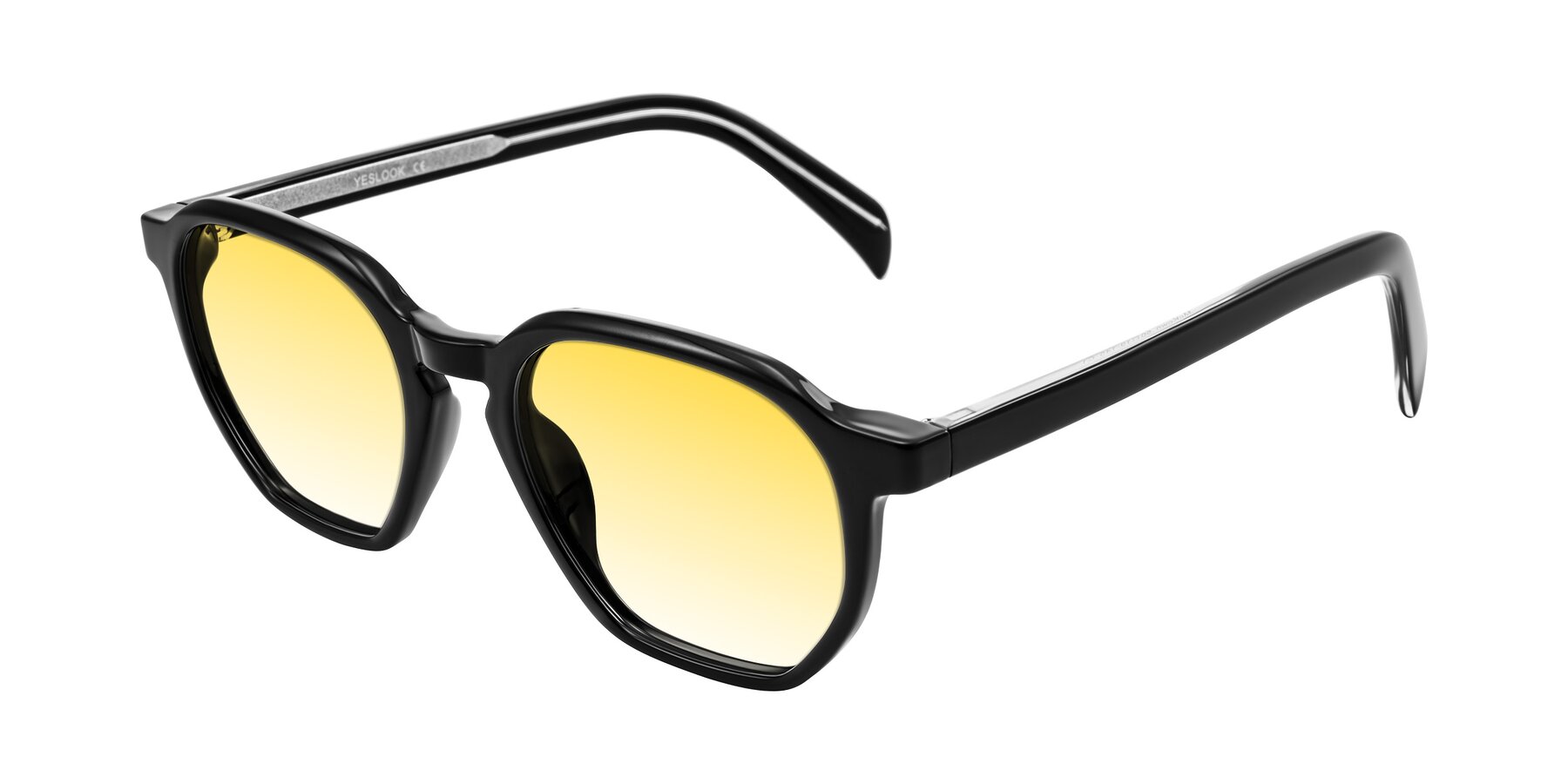 Angle of McKown in Black with Yellow Gradient Lenses