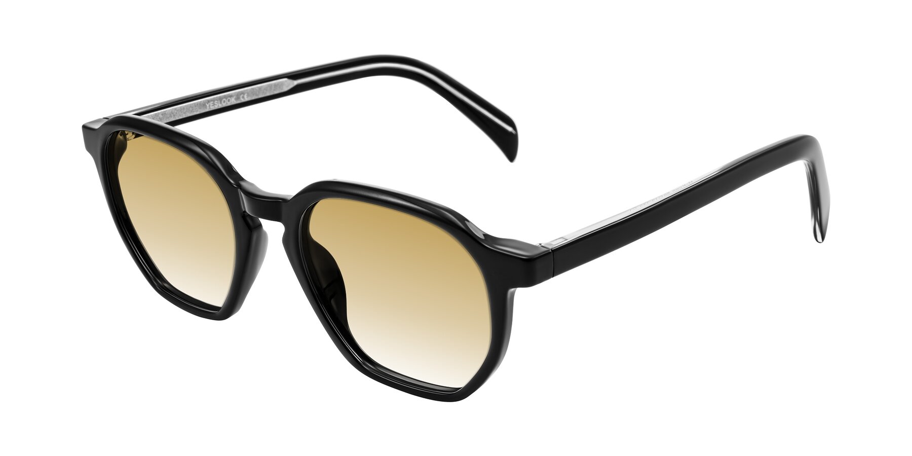 Angle of McKown in Black with Champagne Gradient Lenses