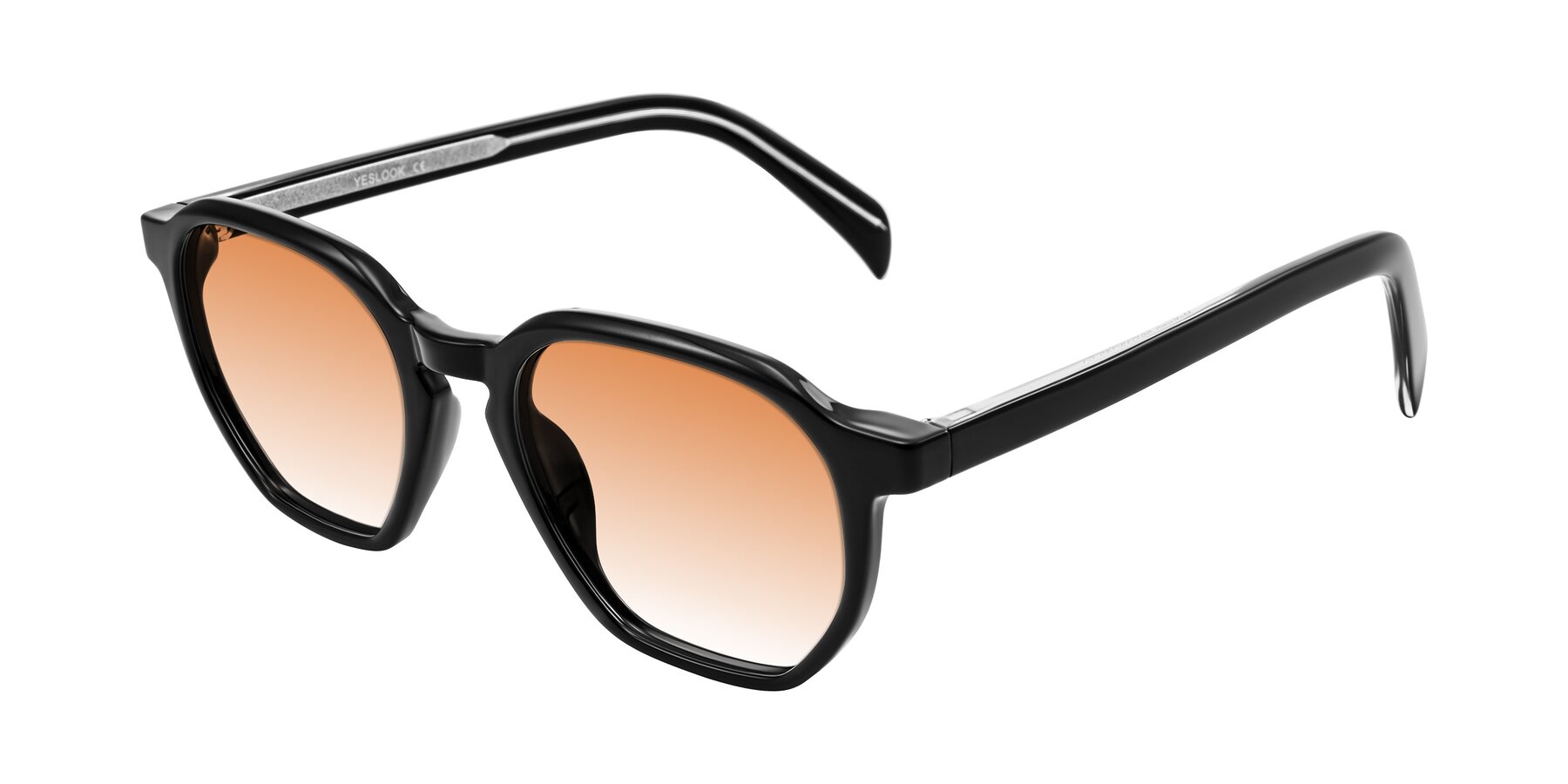 Angle of McKown in Black with Orange Gradient Lenses