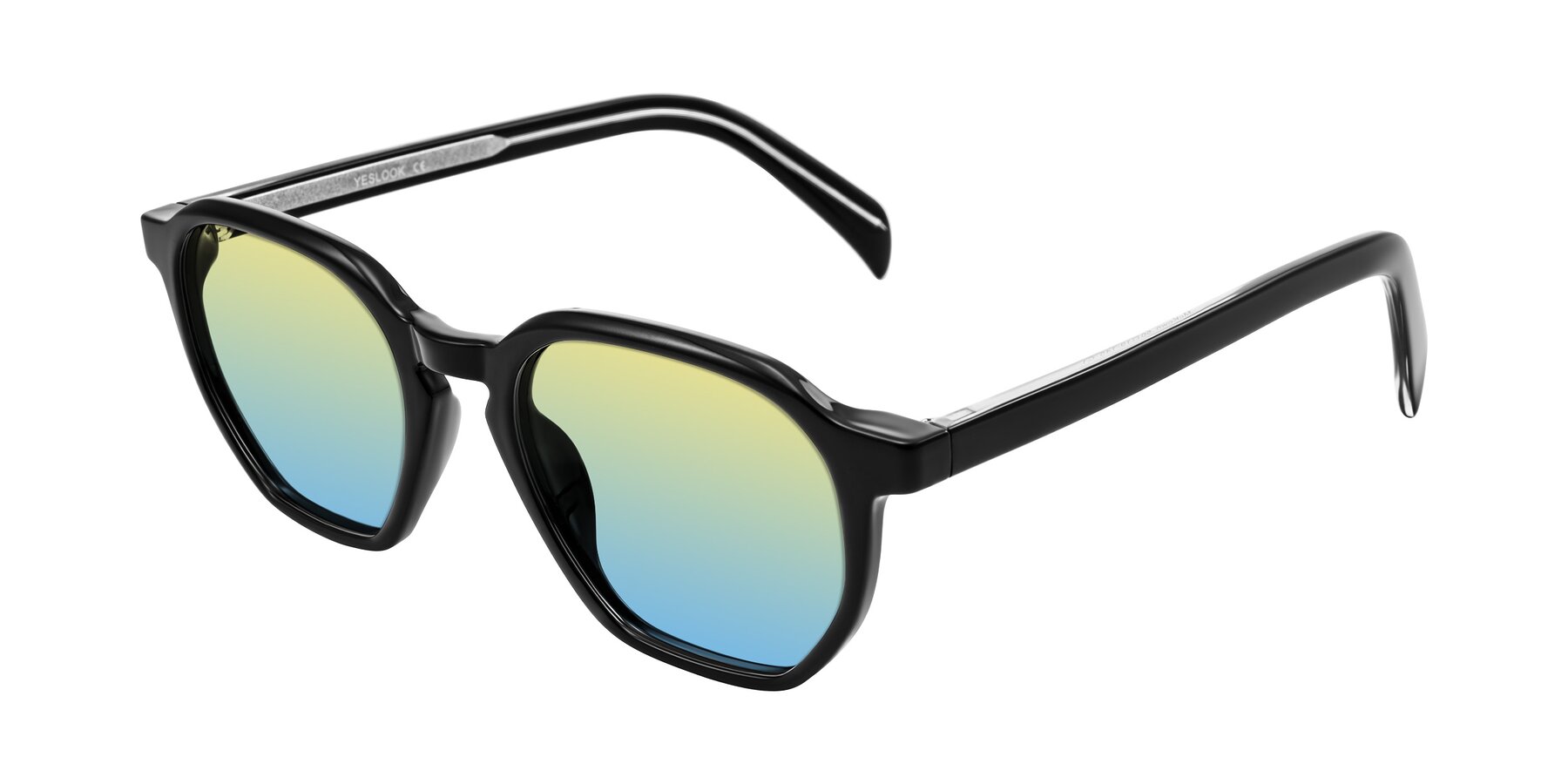 Angle of McKown in Black with Yellow / Blue Gradient Lenses