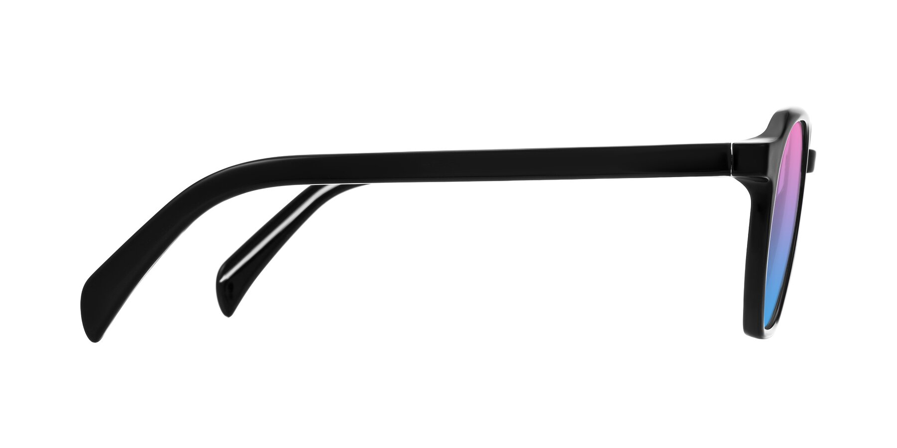 Side of McKown in Black with Pink / Blue Gradient Lenses