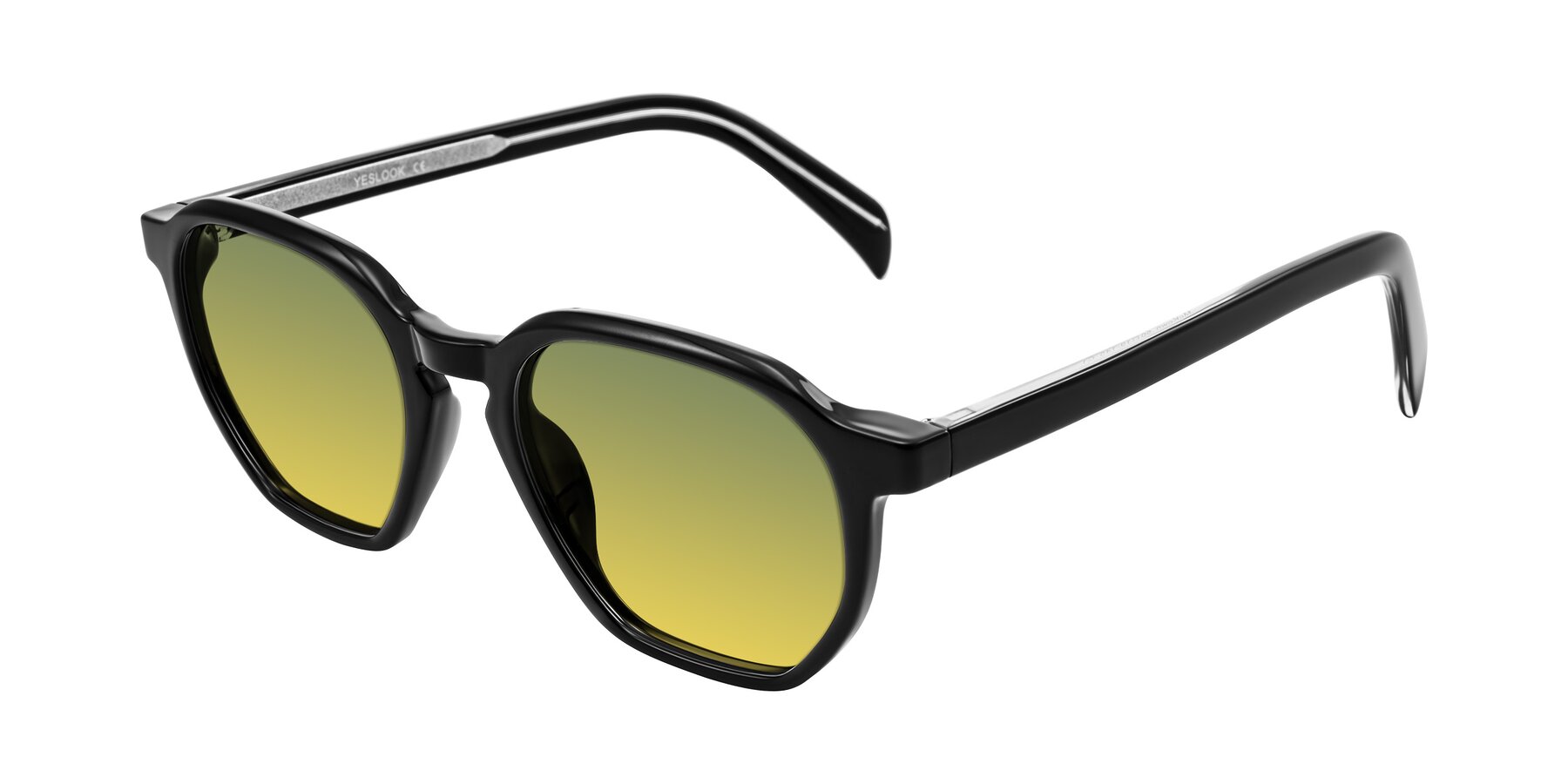 Angle of McKown in Black with Green / Yellow Gradient Lenses