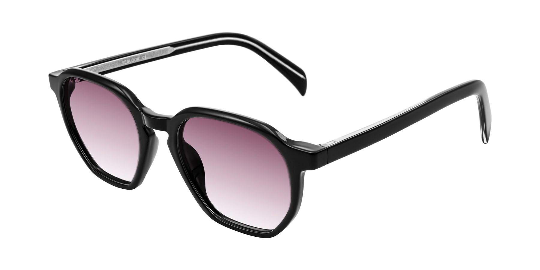 Angle of McKown in Black with Wine Gradient Lenses