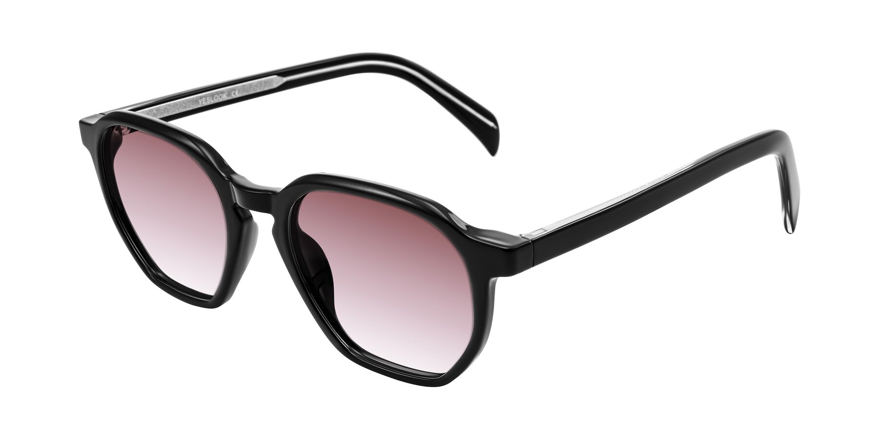 Angle of McKown in Black with Garnet Gradient Lenses