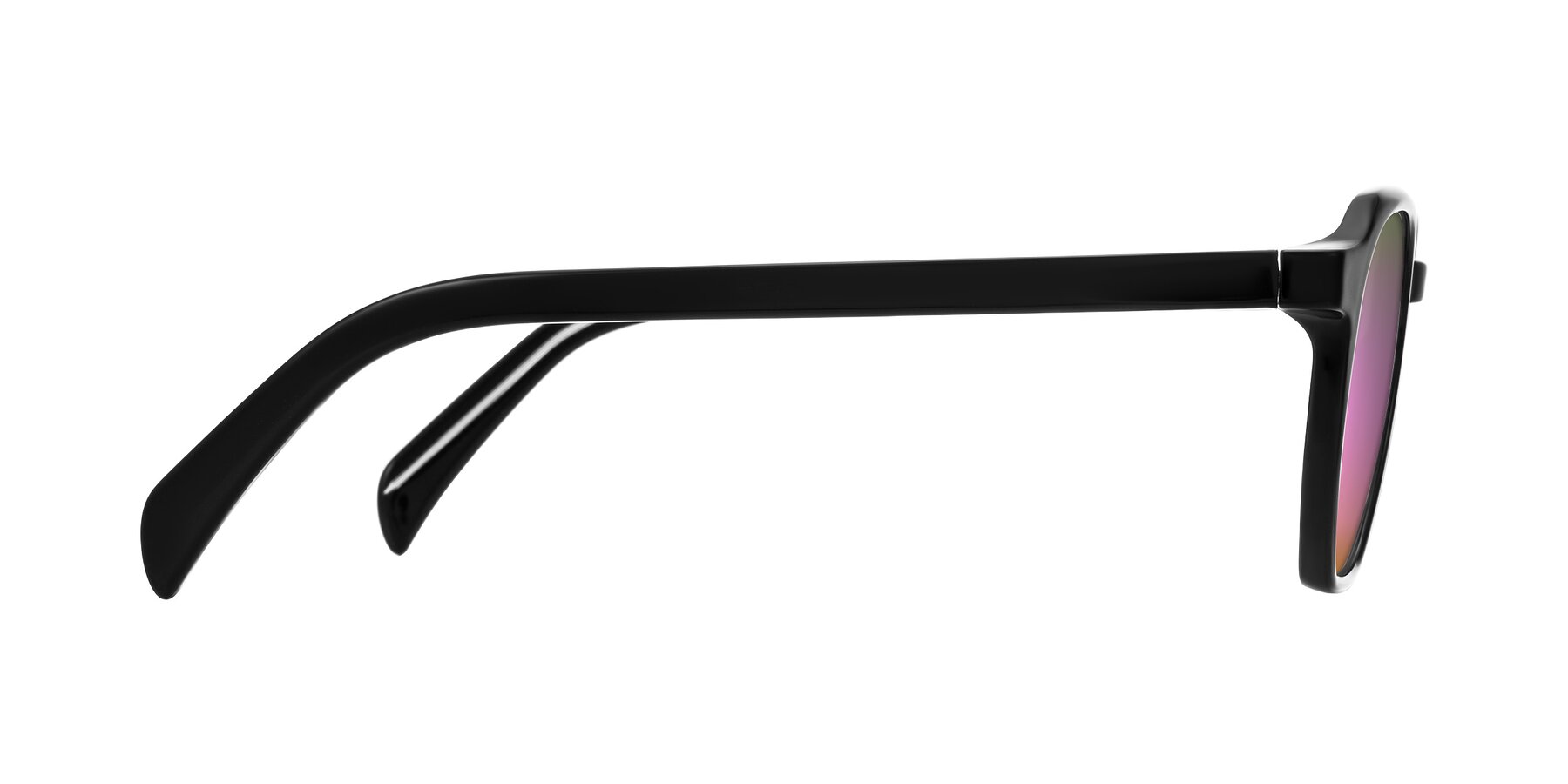 Side of McKown in Black with Pink Mirrored Lenses