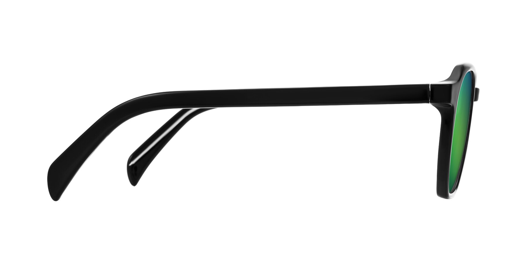 Side of McKown in Black with Green Mirrored Lenses