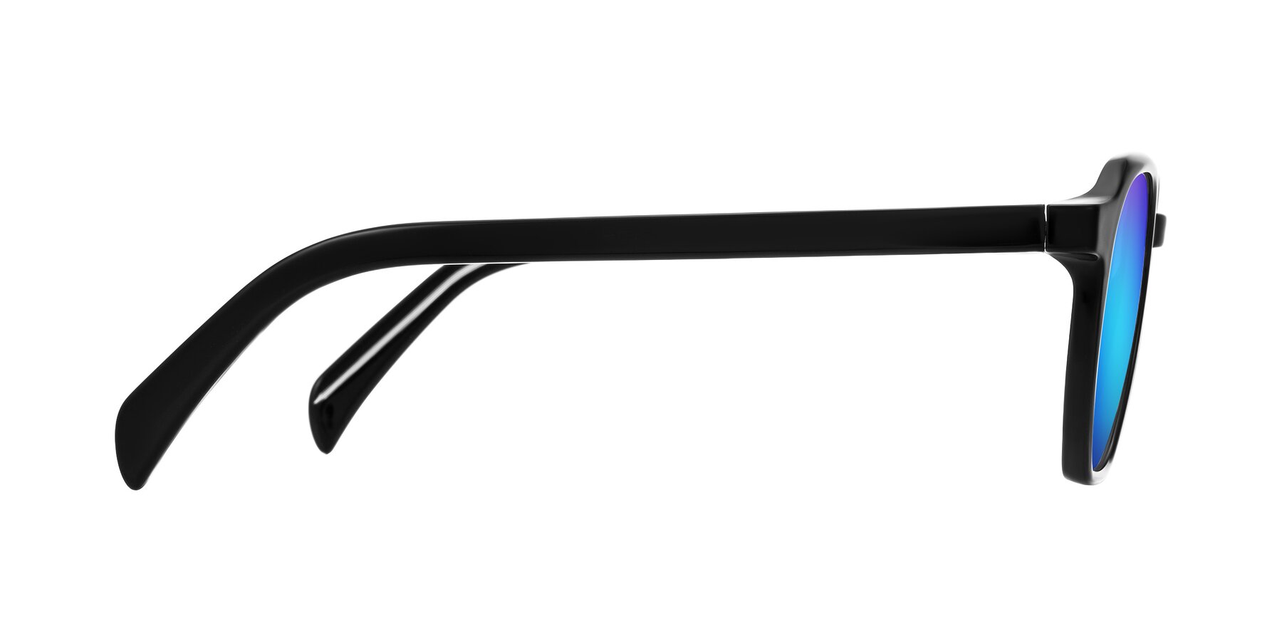 Side of McKown in Black with Blue Mirrored Lenses