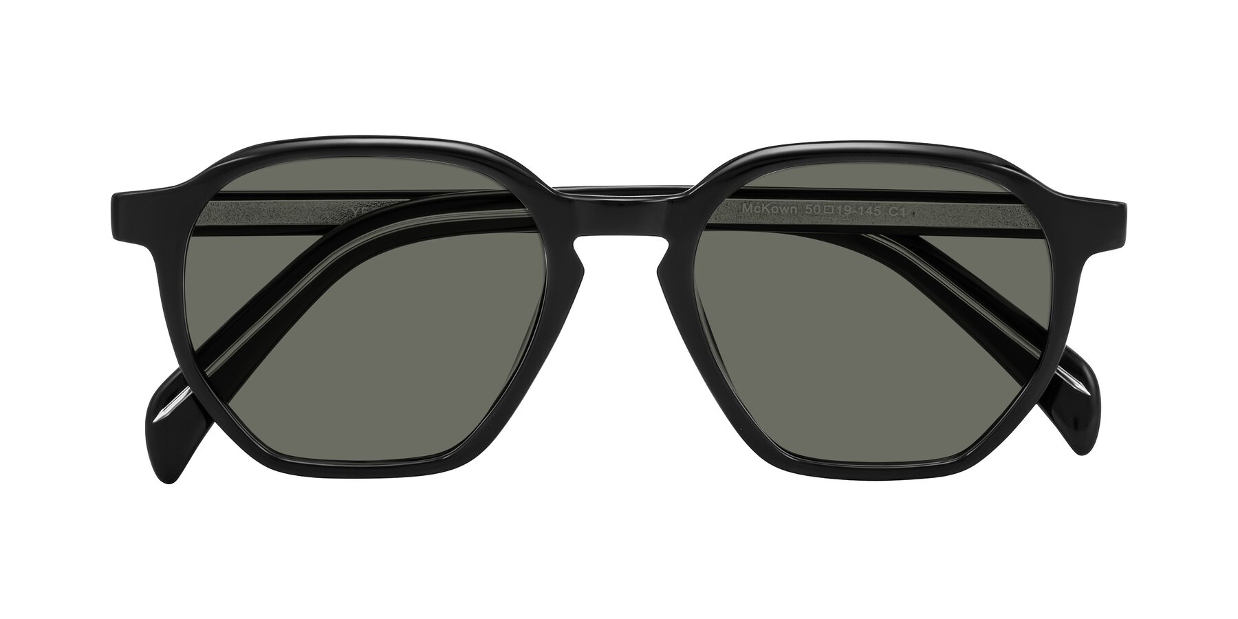 Folded Front of McKown in Black with Gray Polarized Lenses