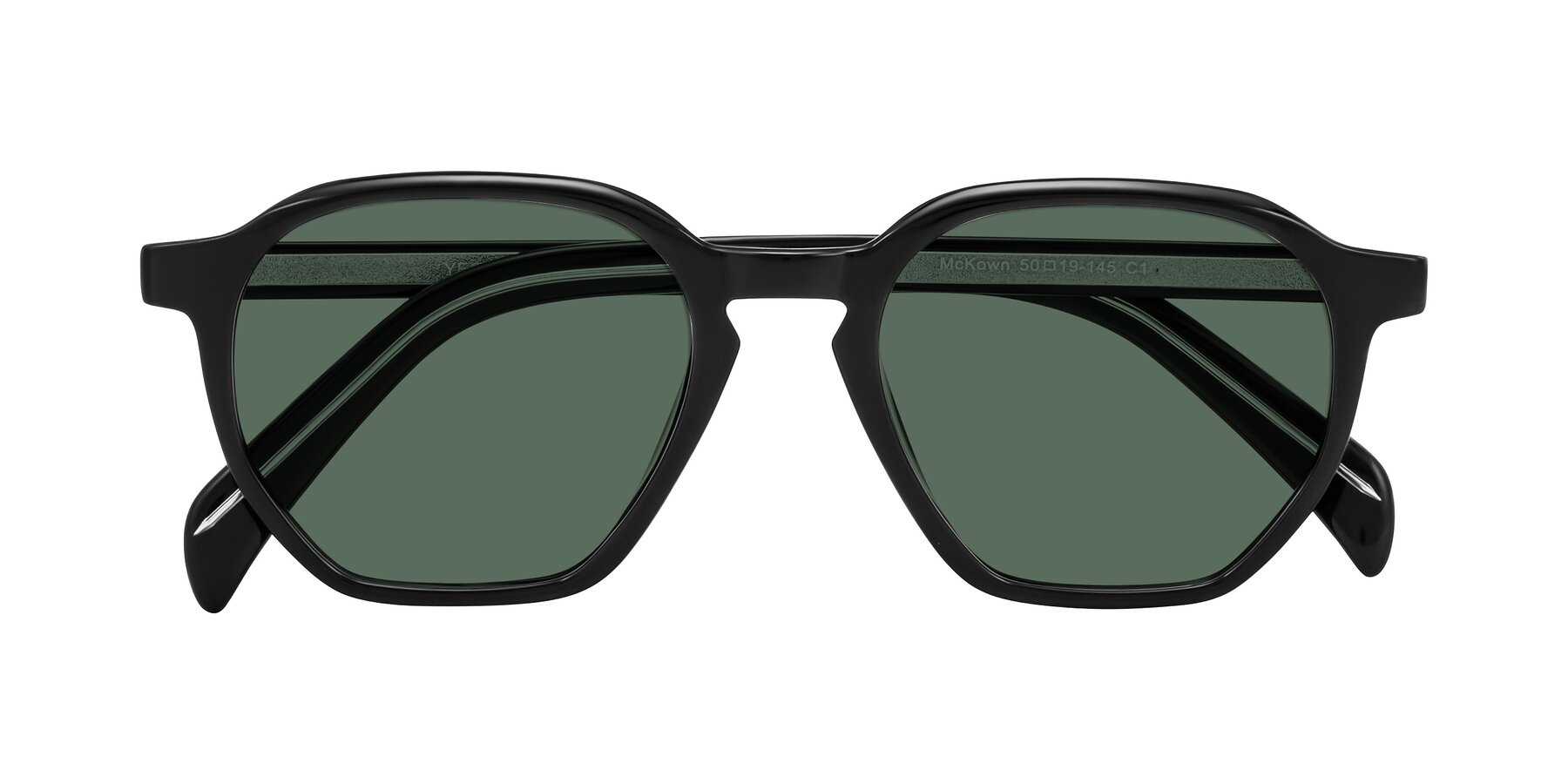 Folded Front of McKown in Black with Green Polarized Lenses