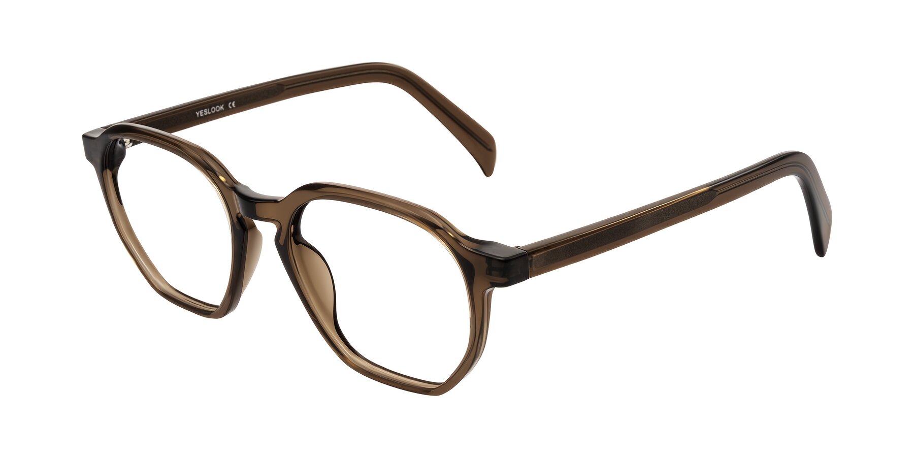 Angle of McKown in Brown with Clear Eyeglass Lenses