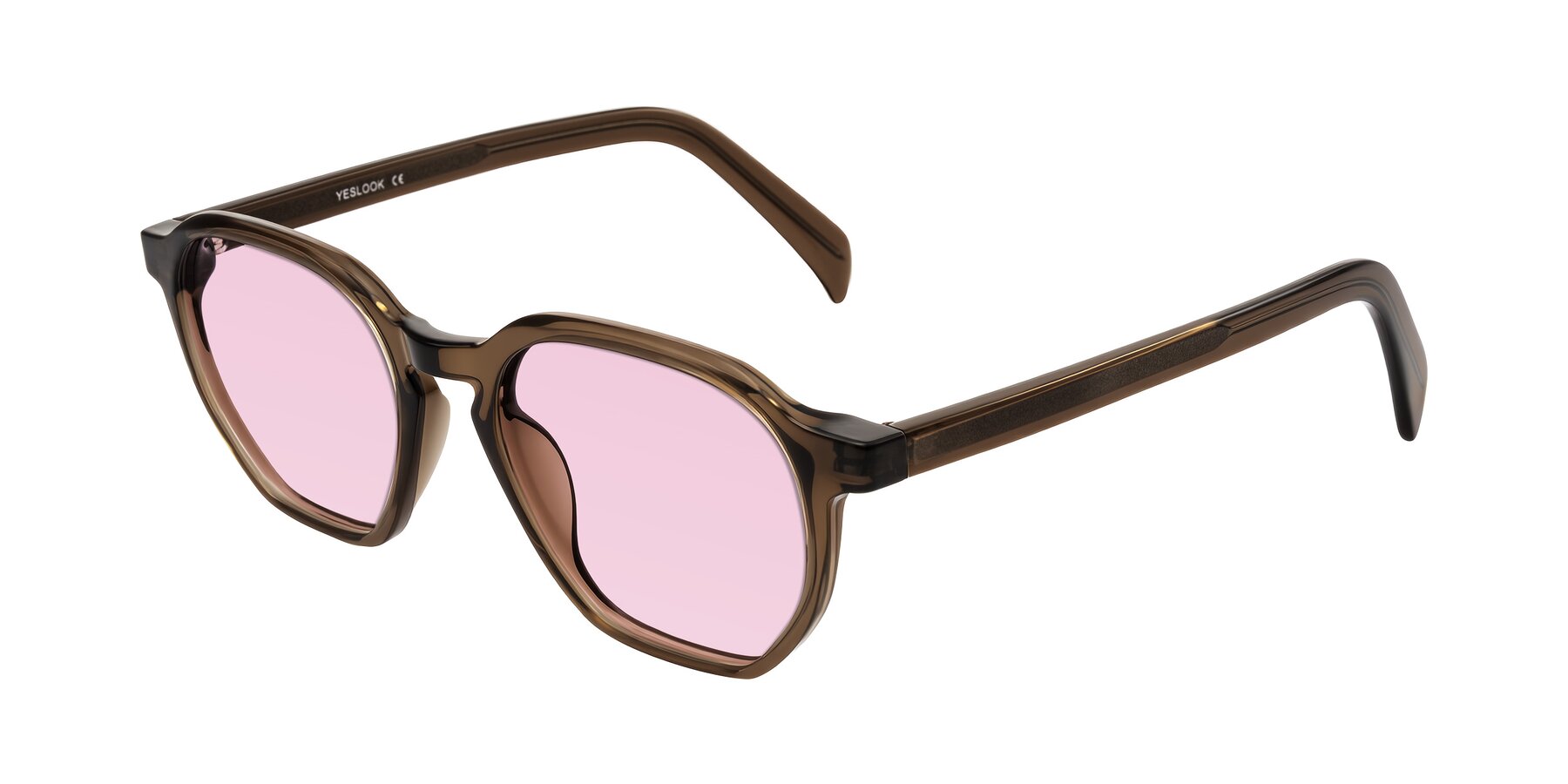 Angle of McKown in Brown with Light Pink Tinted Lenses