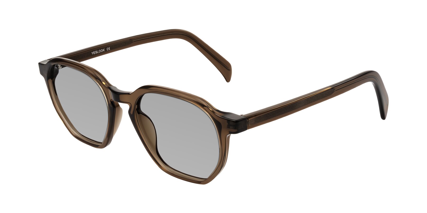 Angle of McKown in Brown with Light Gray Tinted Lenses