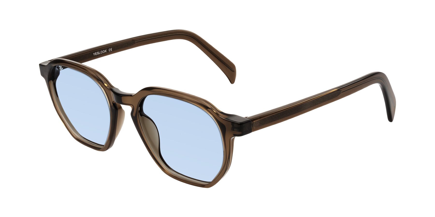 Angle of McKown in Brown with Light Blue Tinted Lenses