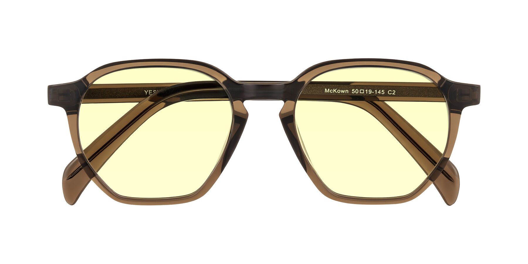 Folded Front of McKown in Brown with Light Yellow Tinted Lenses