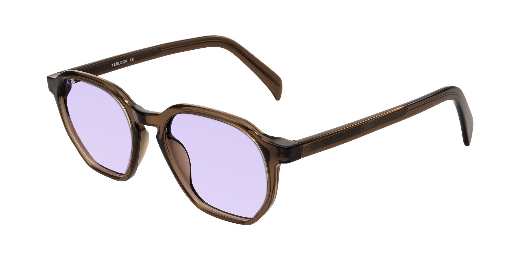 Angle of McKown in Brown with Light Purple Tinted Lenses