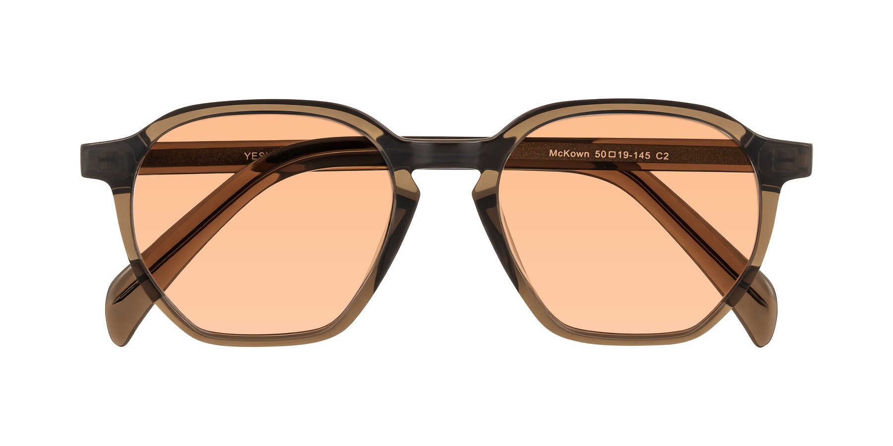 Folded Front of McKown in Brown with Light Orange Tinted Lenses