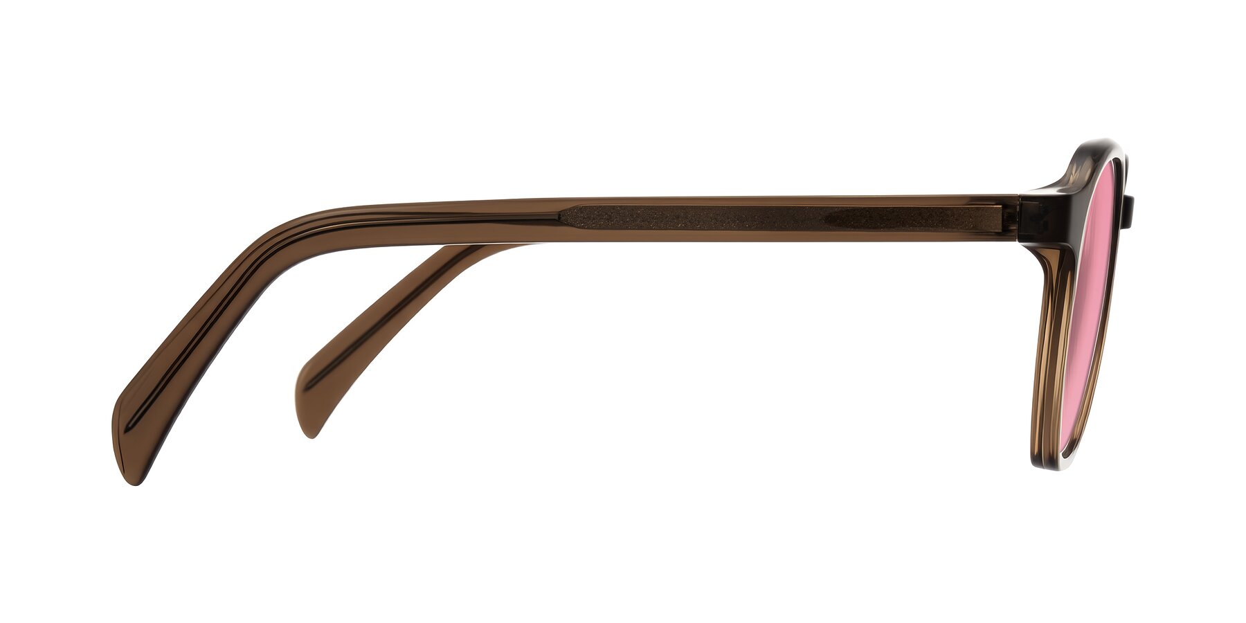 Side of McKown in Brown with Pink Tinted Lenses