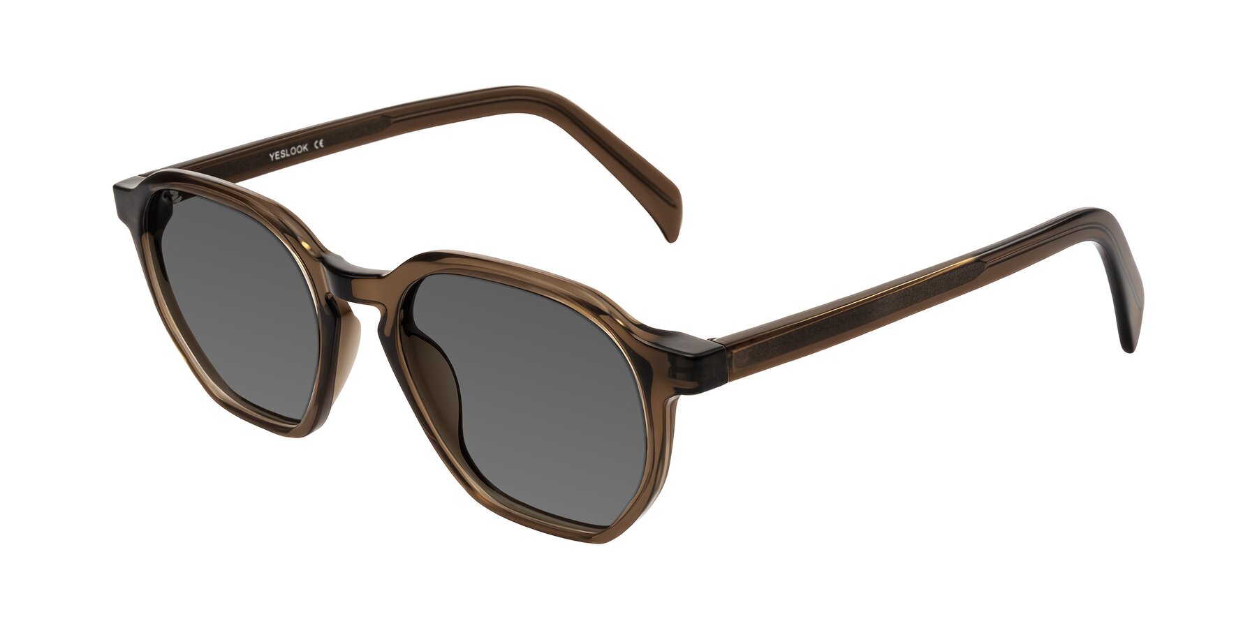 Angle of McKown in Brown with Medium Gray Tinted Lenses
