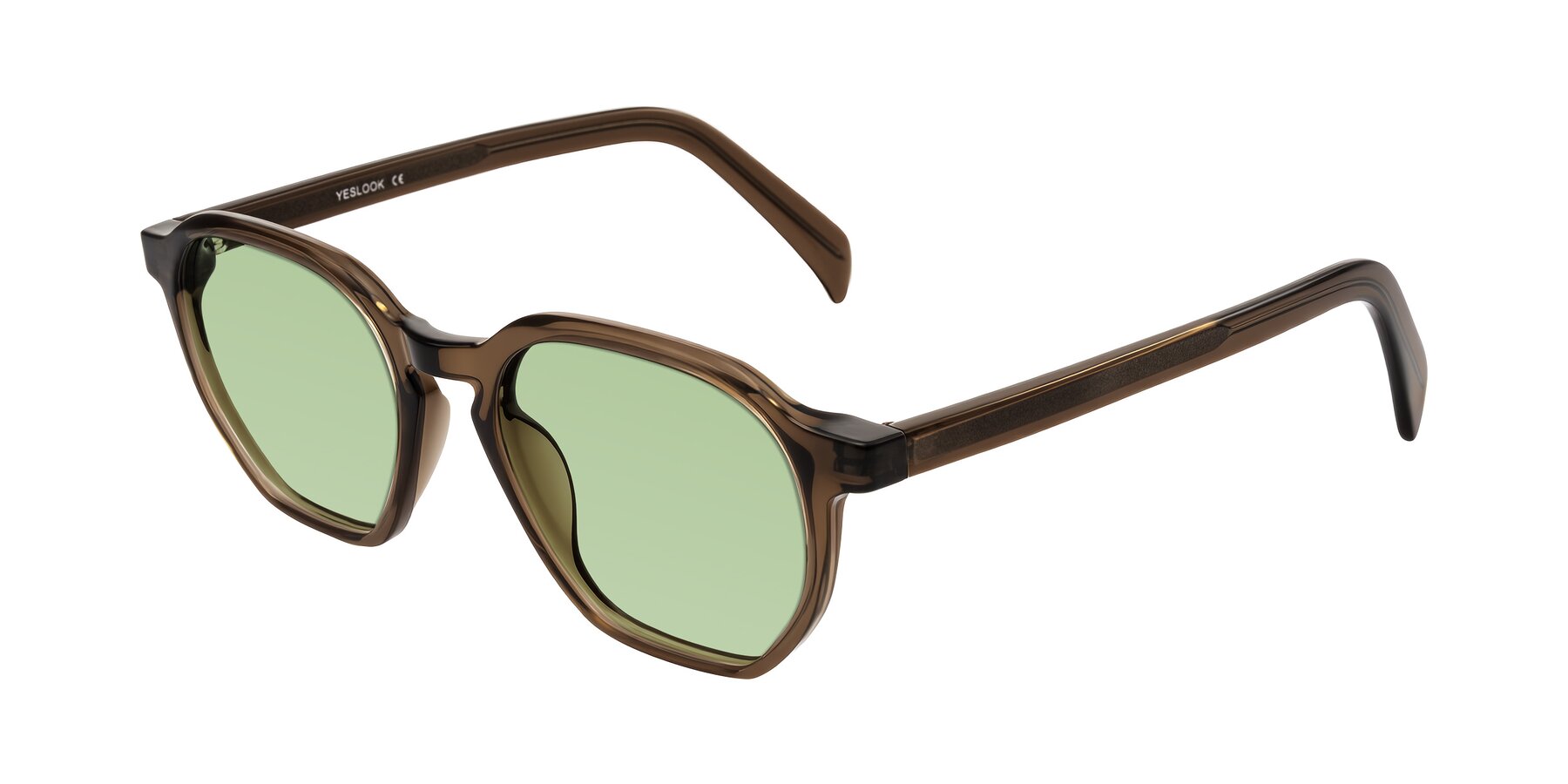 Angle of McKown in Brown with Medium Green Tinted Lenses
