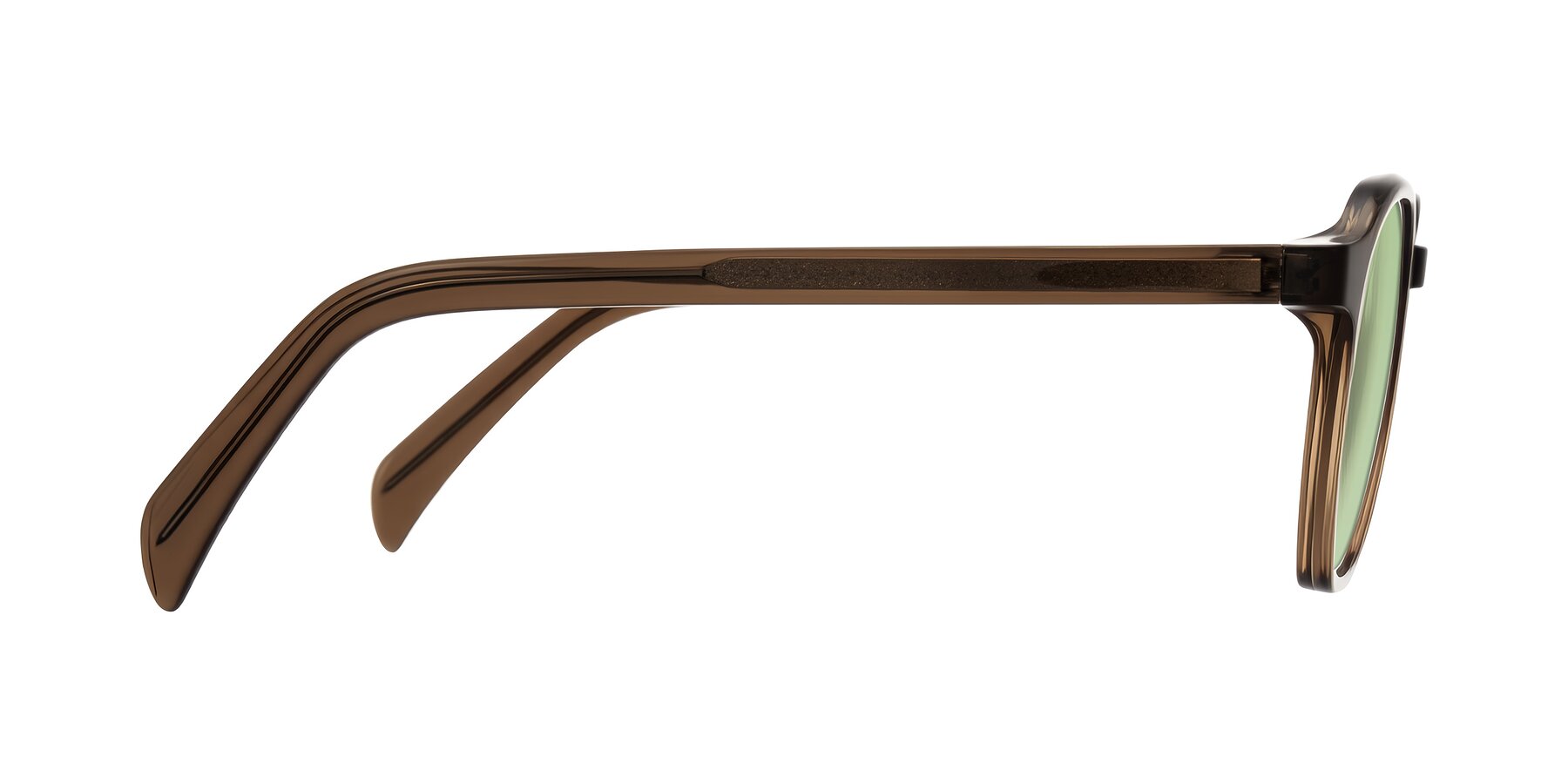 Side of McKown in Brown with Medium Green Tinted Lenses