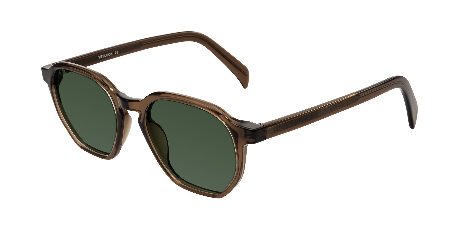 Angle of McKown in Brown with Green Tinted Lenses