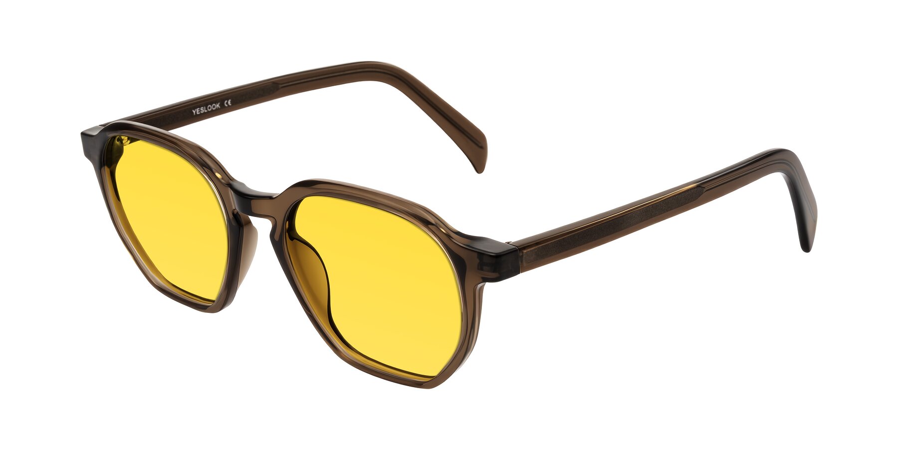 Angle of McKown in Brown with Yellow Tinted Lenses