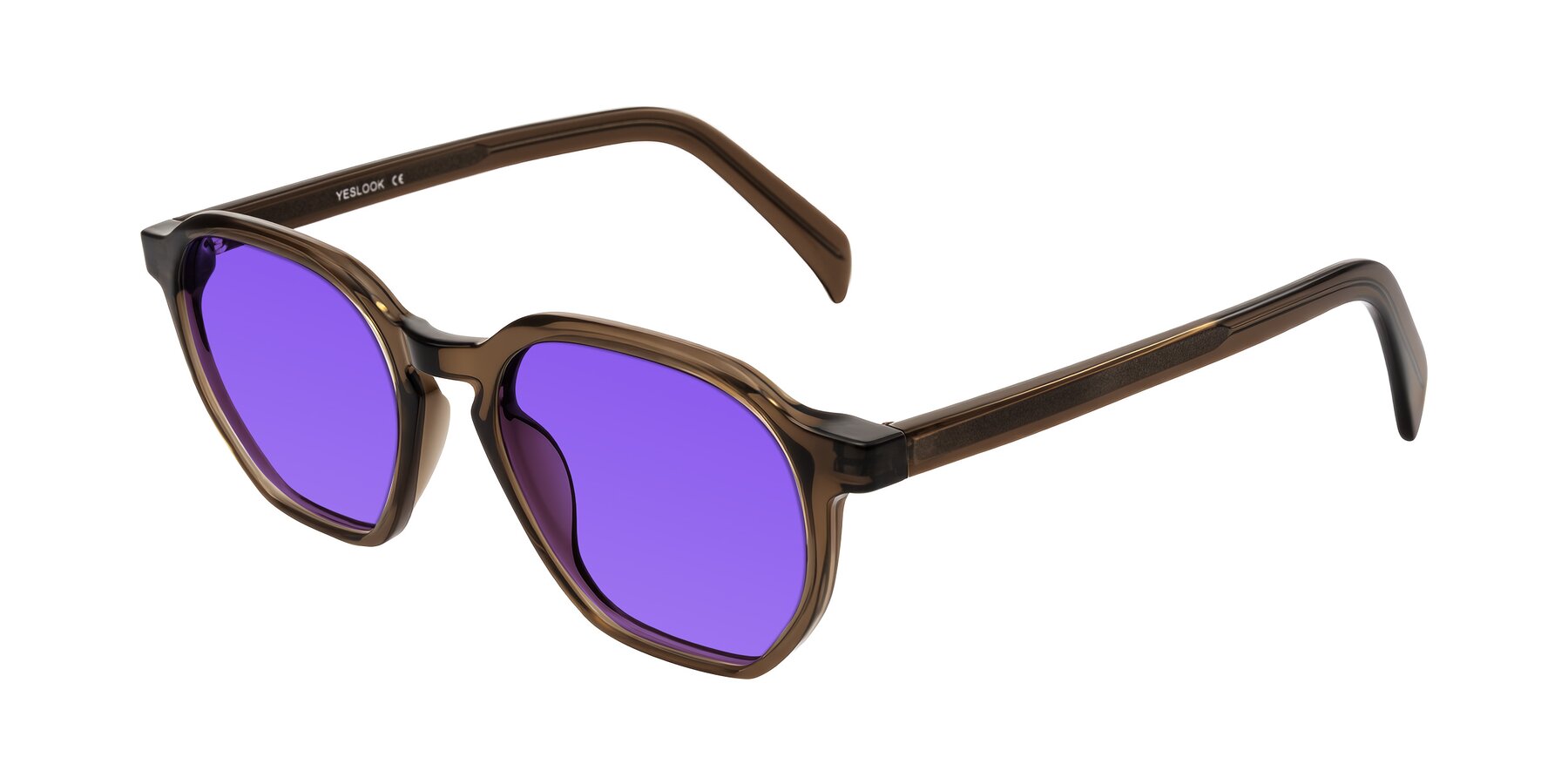 Angle of McKown in Brown with Purple Tinted Lenses