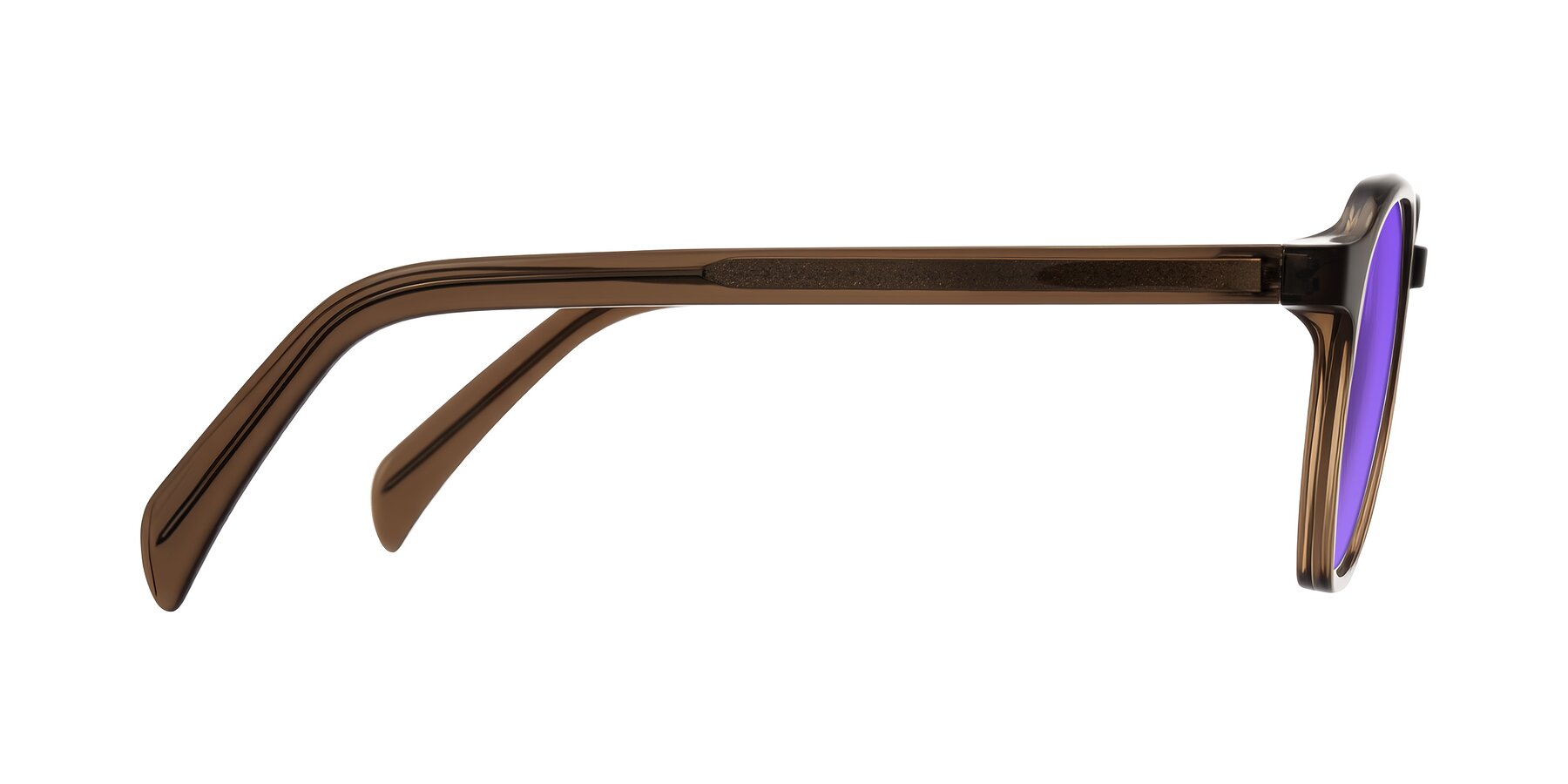 Side of McKown in Brown with Purple Tinted Lenses